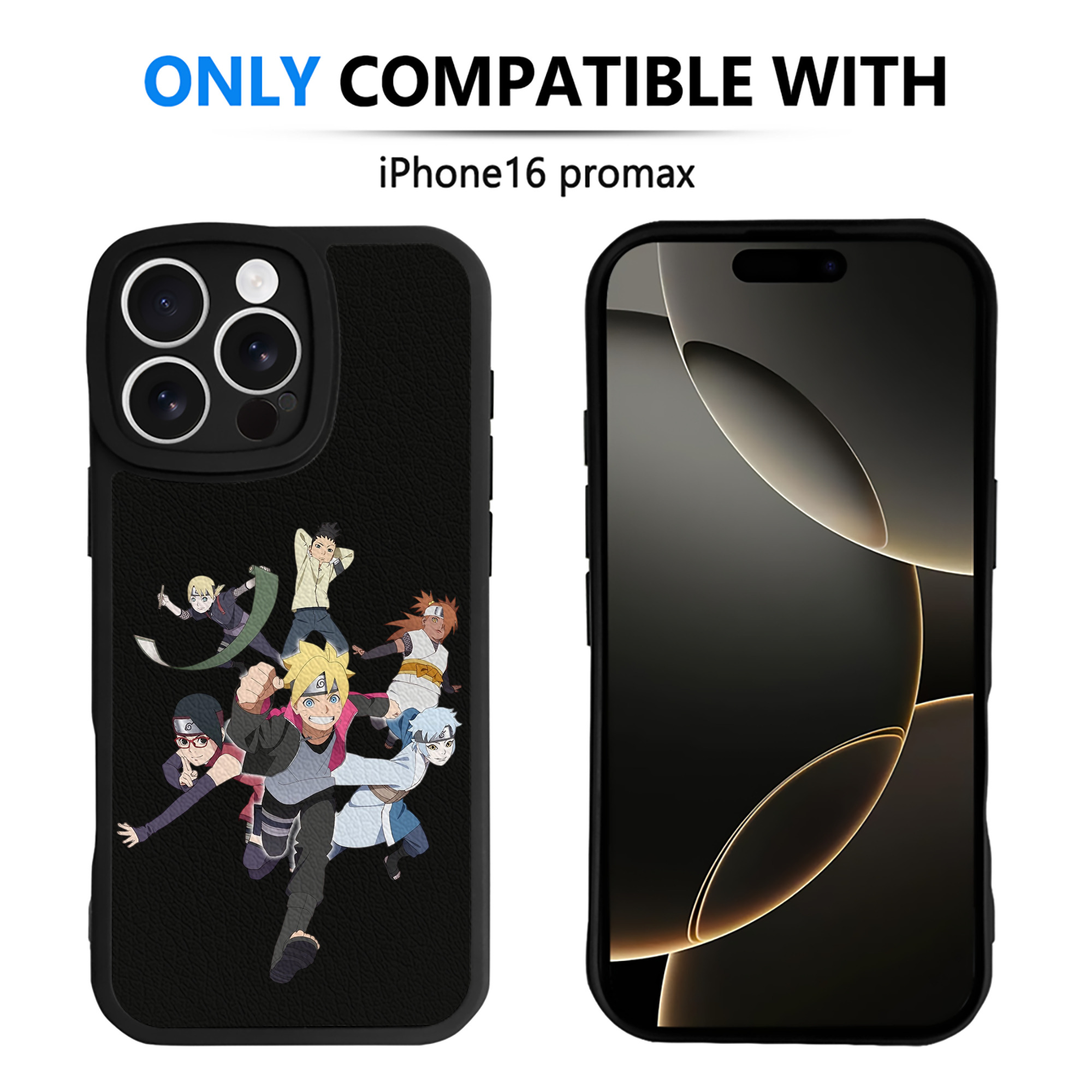 （画像用） NARUTO -ナルト- うずまき ボルト Uzumaki Boruto 【iPhone 16シリーズ対応】シリコンスマホケース（レザー調） 材質：シリコン